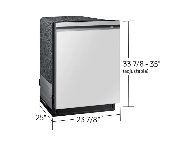 Samsung DW80BB707012AA Bespoke AutoRelease Smart 42dBA Dishwasher with StormWash+™ and Smart Dry in White Glass - Image 3