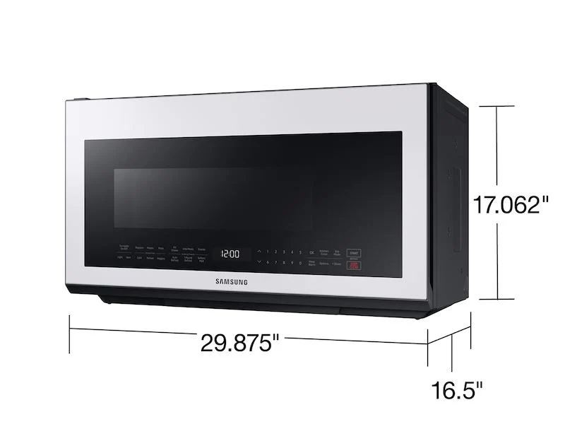 Samsung Bespoke Over-the-Range Microwave 2.1 cu. ft. with Sensor Cooking in White Glass - Image 3