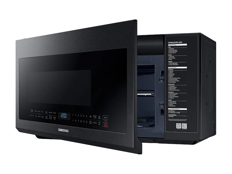 SAMSUNG 2.1 cu. ft. Over-the-Range Microwave with Sensor Cooking in Fingerprint Resistant Black Stainless Steel - Image 6
