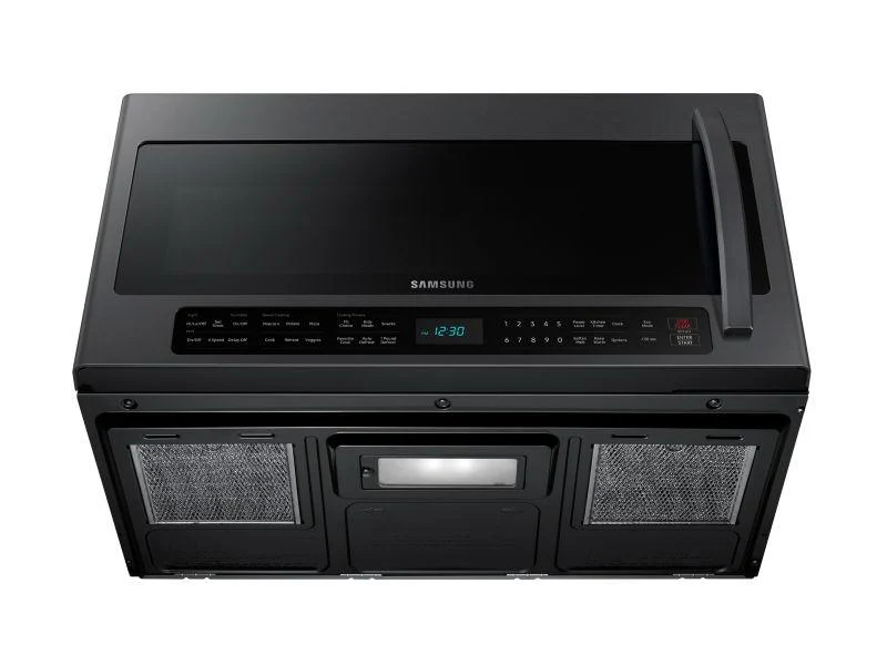 Samsung 2.1 cu. ft. Over-the-Range Microwave with Sensor Cooking in Fingerprint Resistant Black Stainless Steel - Image 9