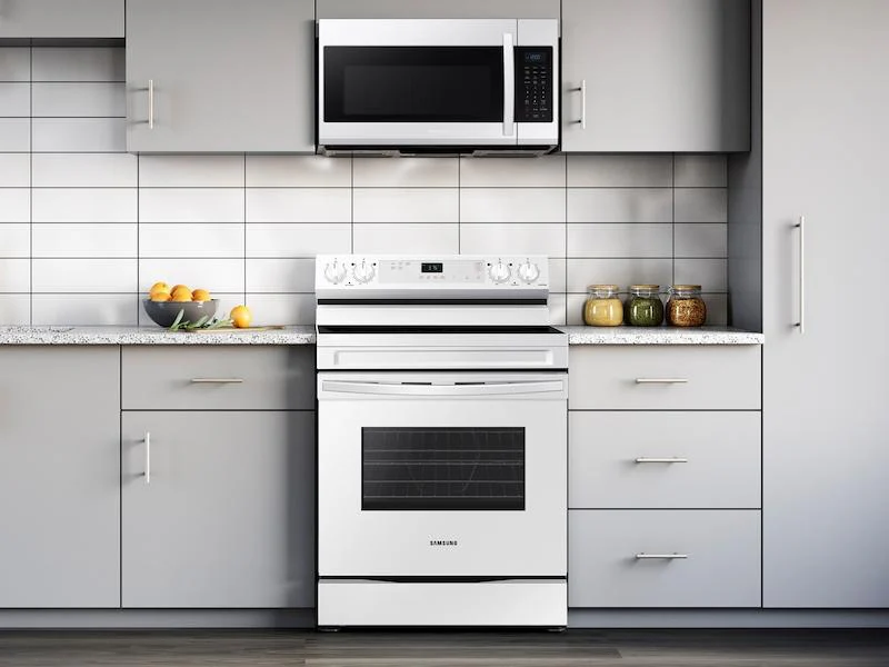 6.3 cu. ft. Smart Freestanding Electric Range with Steam Clean in White - Image 3