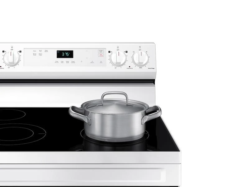 6.3 cu. ft. Smart Freestanding Electric Range with Steam Clean in White - Image 4