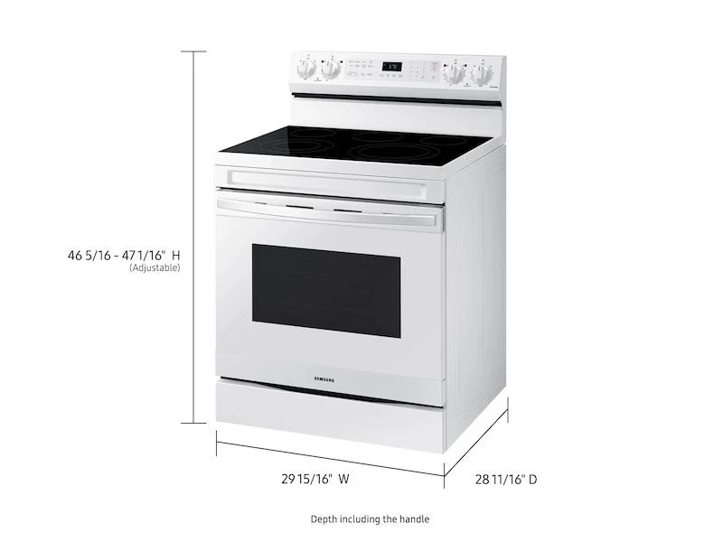 6.3 cu. ft. Smart Freestanding Electric Range with No-Preheat Air Fry & Convection in White - Image 2