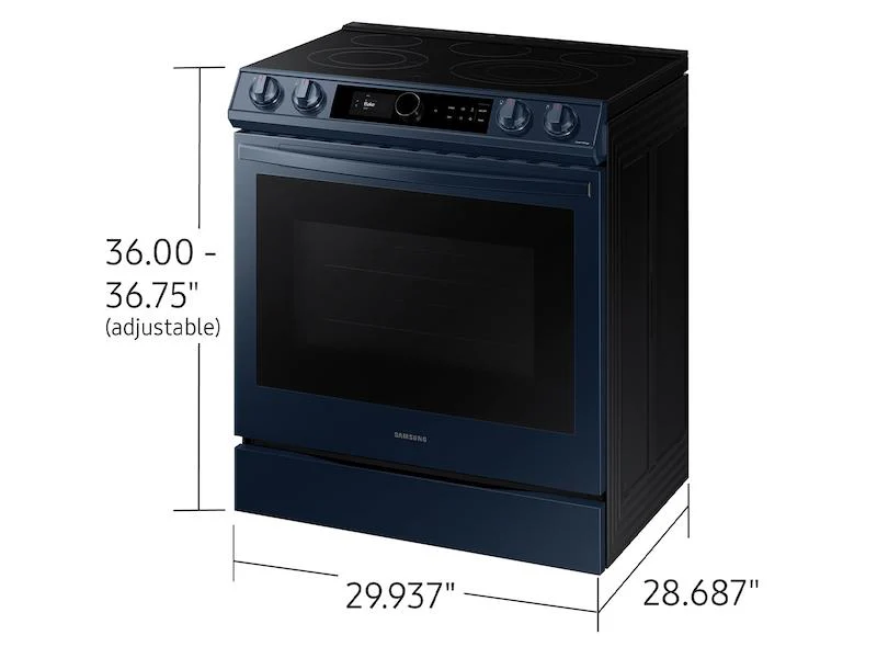 Bespoke Smart Slide-in Electric Range 6.3 cu. ft. with Smart Dial & Air Fry in Navy Steel - Image 3