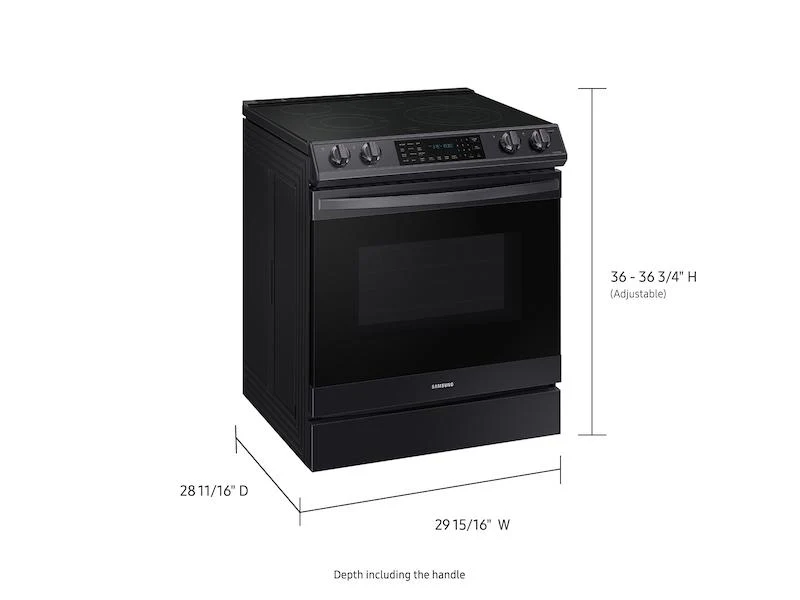 Samsung 6.3 cu. ft. Smart Slide-in Electric Range with Air Fry in Black Stainless Steel - Image 2