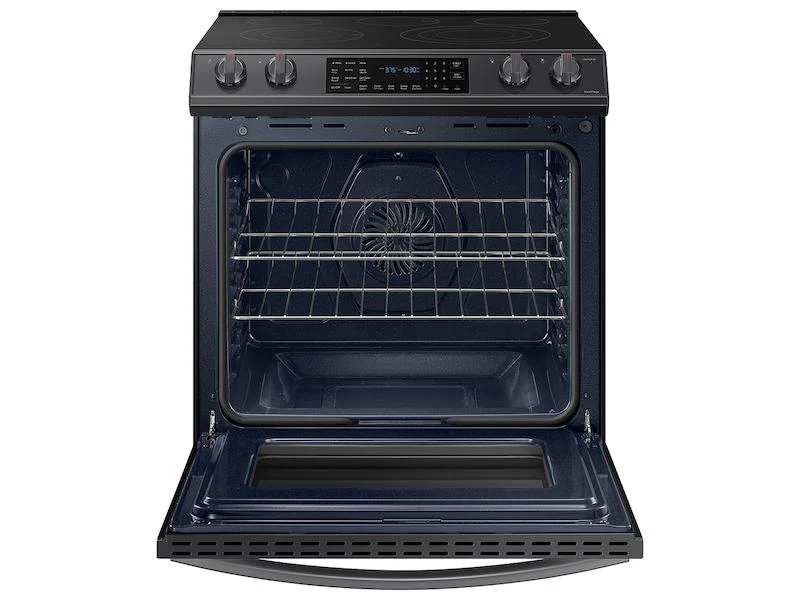 Samsung 6.3 cu. ft. Smart Slide-in Electric Range with Air Fry in Black Stainless Steel - Image 4