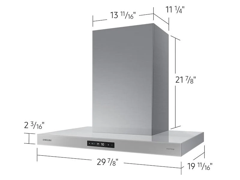 Samsung NK30CB700WCGAA 30" Bespoke Smart Wall Mount Hood with LCD Display in Clean Grey - Image 2