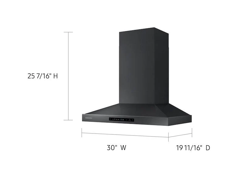 Samsung 30" Wall Mount Hood in Black Stainless Steel - Image 3