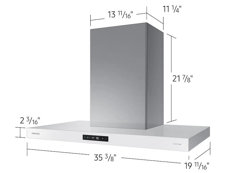 Samsung NK36CB700W12AA 36" Bespoke Smart Wall Mount Hood with LCD Display in Clean White - Image 2