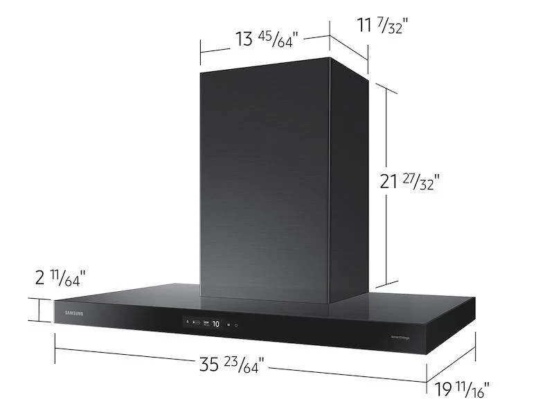 Samsung NK36CB700W33AA 36" Bespoke Smart Wall Mount Hood with LCD Display in Clean Deep Charcoal - Image 2