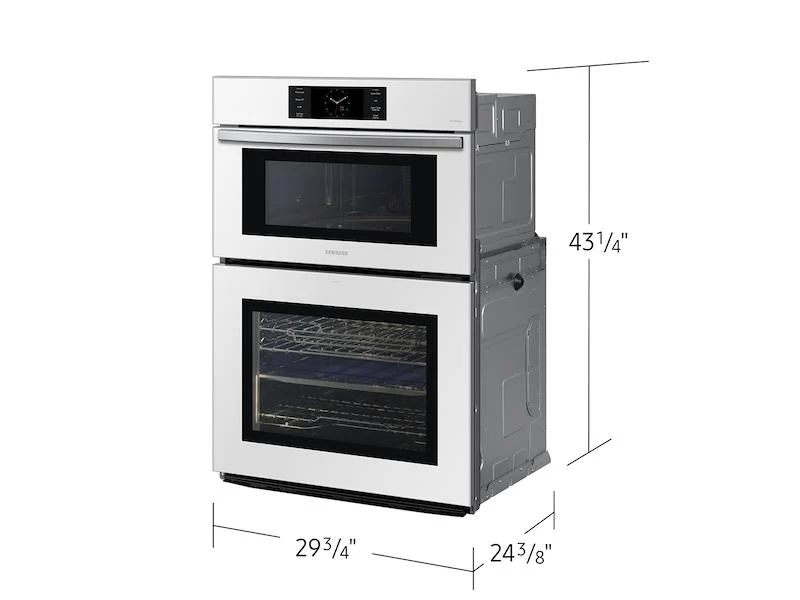 Samsung NQ70CB700D12AA Bespoke 30" Microwave Combination Wall Oven with with Flex Duo™ in White Glass - Image 2