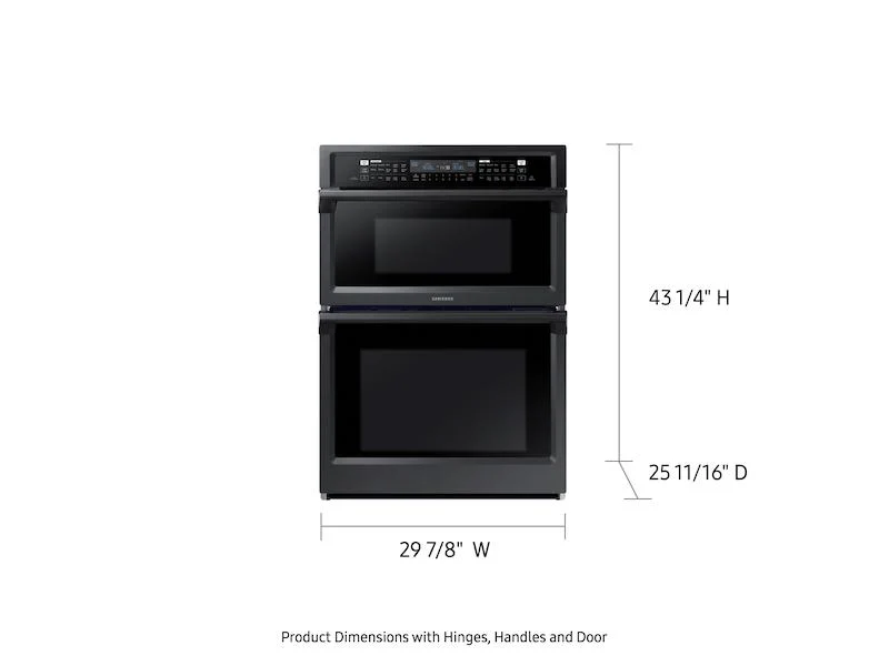 Samsung 30" Smart Microwave Combination Wall Oven with Steam Cook in Black Stainless Steel - Image 3