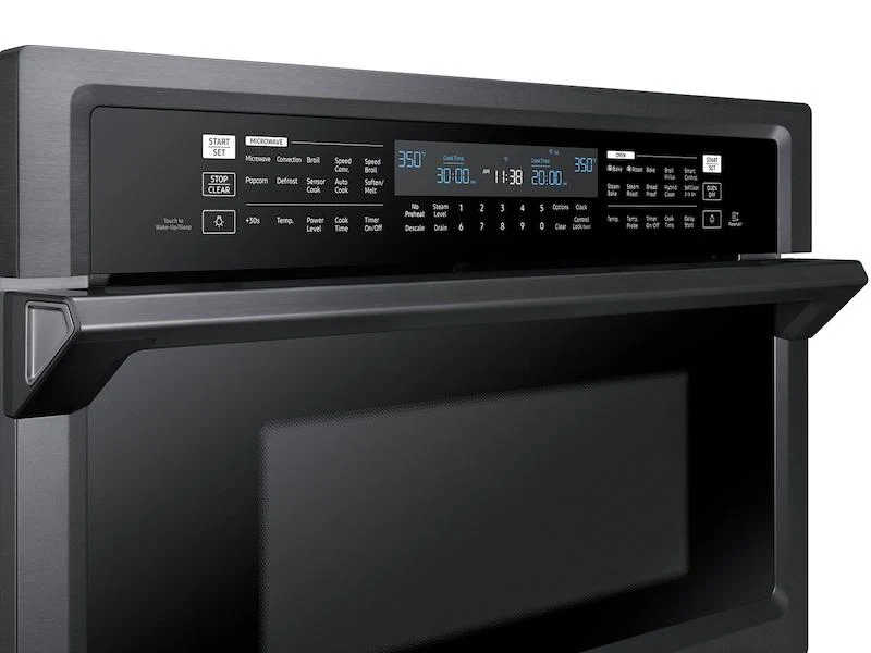Samsung 30" Smart Microwave Combination Wall Oven with Steam Cook in Black Stainless Steel - Image 4