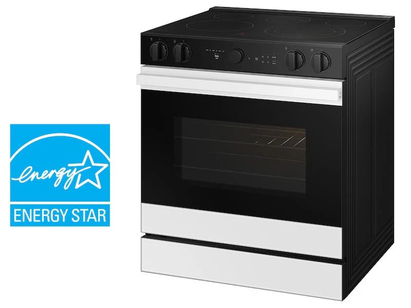 Samsung NSE6DB850212 Bespoke 6.3 cu. ft. Smart Slide-In ENERGY STAR® Certified Electric Range with Air Fry in White Glass - Image 3