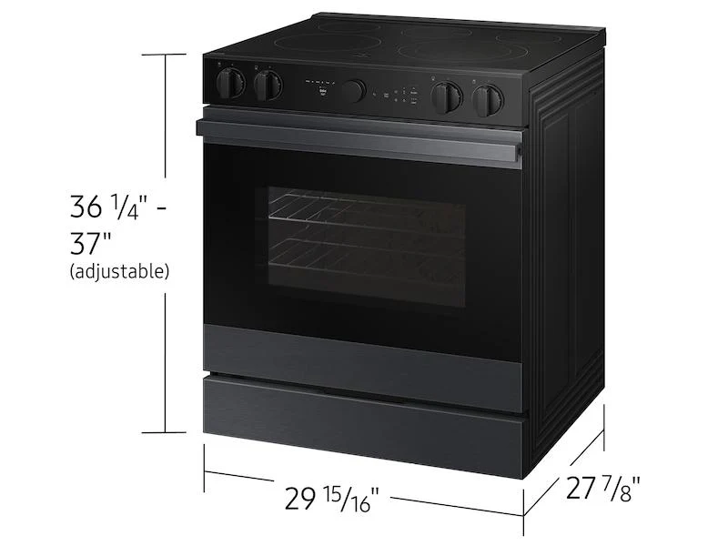 Samsung NSE6DG8502MT Bespoke 6.3 cu. ft. Smart Slide-In ENERGY STAR® Certified Electric Range with Air Fry in Matte Black Steel - Image 2