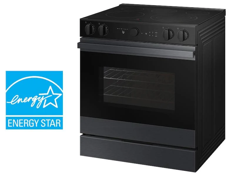 Samsung NSE6DG8502MT Bespoke 6.3 cu. ft. Smart Slide-In ENERGY STAR® Certified Electric Range with Air Fry in Matte Black Steel - Image 3