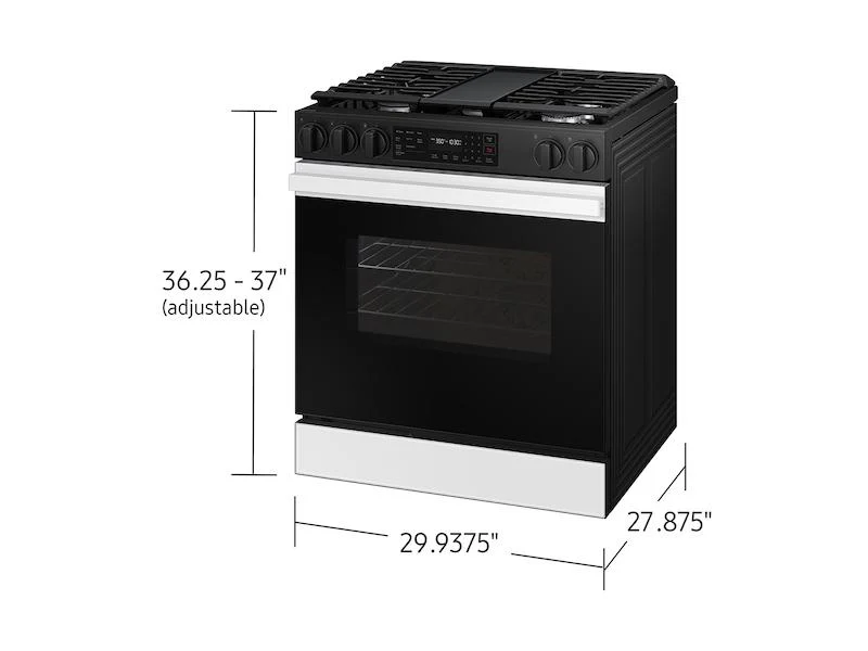 Samsung NSG6DB830012 Bespoke 6.0 cu. ft. Smart Slide-In Gas Range with Air Fry & Precision Knobs in White Glass - Image 2