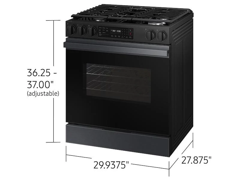 Samsung NSG6DG8100MT Bespoke 6.0 cu. ft. Smart Slide-In Gas Range with Precision Knobs in Matte Black Steel - Image 2