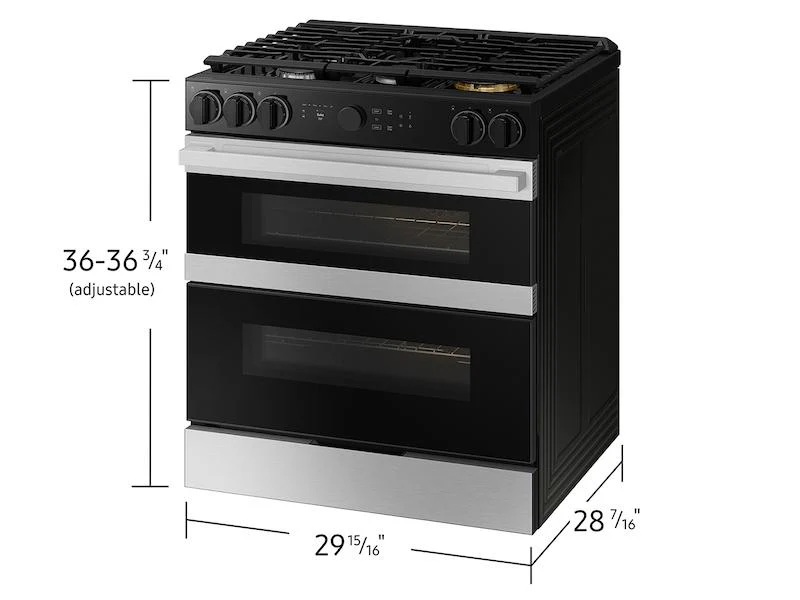 Samsung NSY6DG8550SR Bespoke Smart Slide-In Dual Fuel Range 6.3 cu. ft. with Flex Duo™ & Illuminated Precision Knobs in Stainless Steel - Image 2