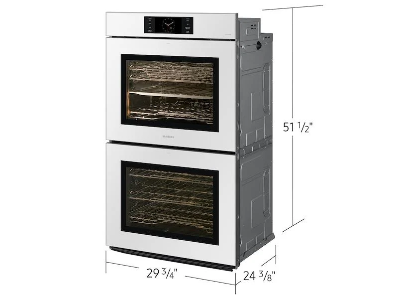Samsung NV51CB700D12AA Bespoke 30" White Glass Double Wall Oven with AI Pro Cooking™ Camera - Image 2