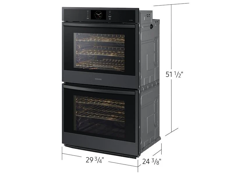 Samsung NV51CG600DMTAA 30" Double Wall Oven with Steam Cook in Matte Black Steel - Image 2