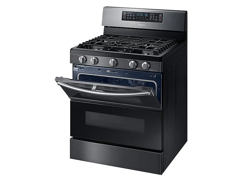 Samsung NX58M6850SG 5.8 cu ft. Smart Freestanding Gas Range with Flex Duo™ & Dual Door in Black Stainless Steel - Image 2