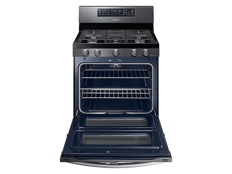 Samsung NX58M6850SG 5.8 cu ft. Smart Freestanding Gas Range with Flex Duo™ & Dual Door in Black Stainless Steel - Image 3