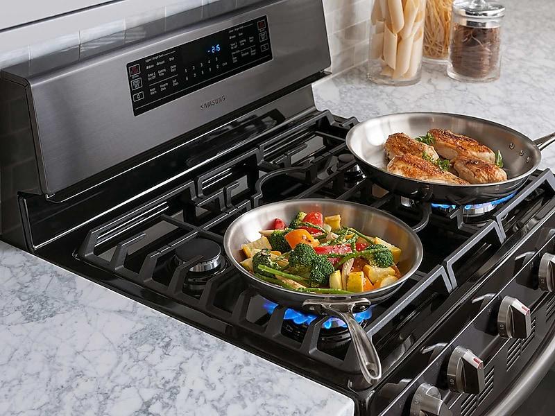 Samsung NX58M6850SG 5.8 cu ft. Smart Freestanding Gas Range with Flex Duo™ & Dual Door in Black Stainless Steel - Image 6
