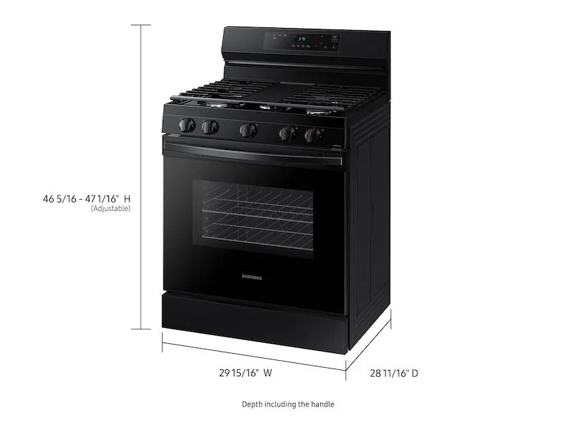 Samsung NX60A6111SB 6.0 cu. ft. Smart Freestanding Gas Range with Integrated Griddle in Black - Image 2