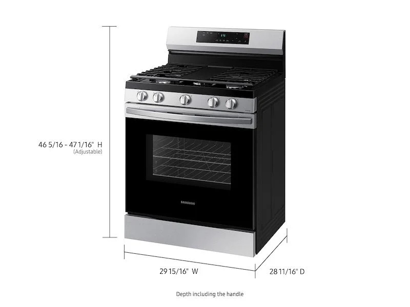 Samsung NX60A6111SS 6.0 cu. ft. Smart Freestanding Gas Range with Integrated Griddle in Stainless Steel - Image 2
