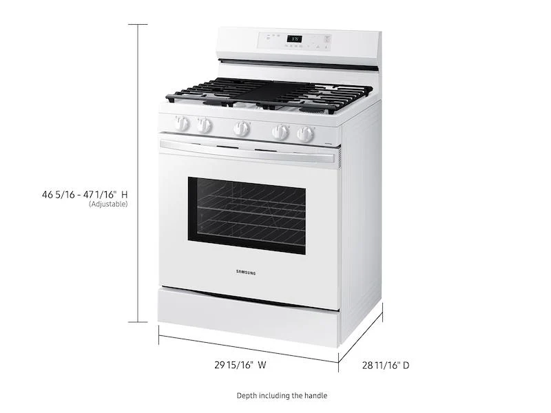 6.0 cu. ft. Smart Freestanding Gas Range with Integrated Griddle in White - Image 2