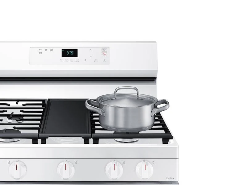 6.0 cu. ft. Smart Freestanding Gas Range with Integrated Griddle in White - Image 4
