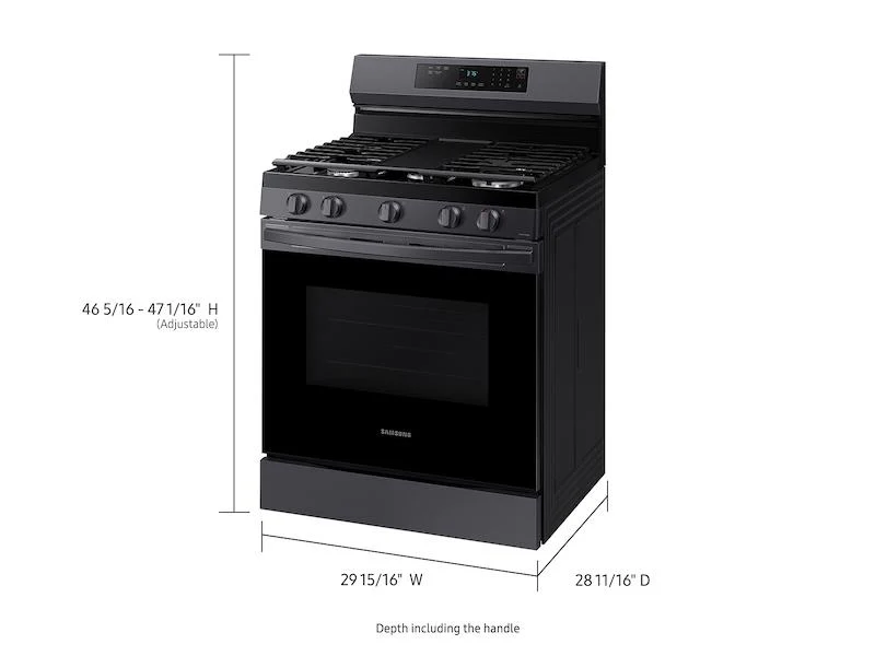 Samsung NX60A6311SG 6.0 cu. ft. Smart Freestanding Gas Range with 18K BTU Dual Power Burner & Self Clean in Black Stainless Steel - Image 2