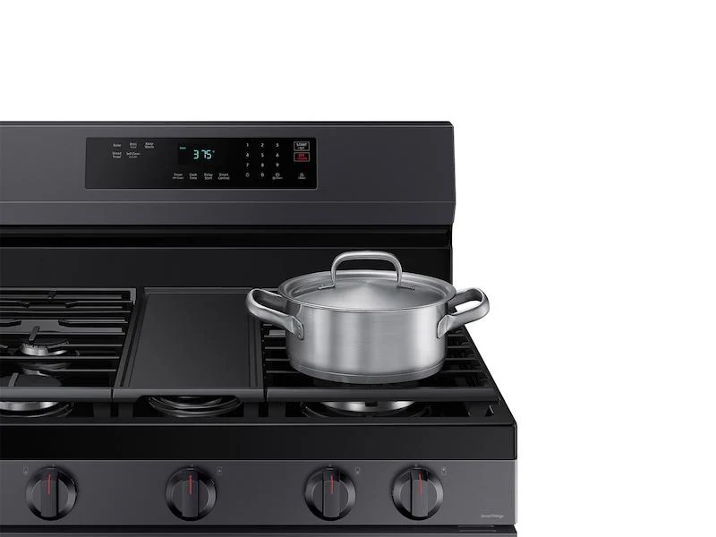 Samsung NX60A6311SG 6.0 cu. ft. Smart Freestanding Gas Range with 18K BTU Dual Power Burner & Self Clean in Black Stainless Steel - Image 4