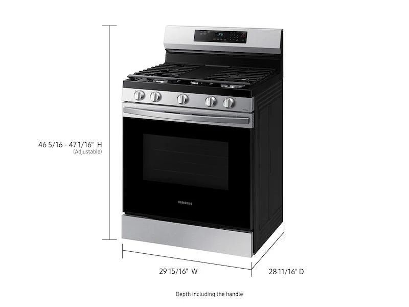 Samsung NX60A6311SS 6.0 cu. ft. Smart Freestanding Gas Range with 18K BTU Dual Power Burner & Self Clean in Stainless Steel - Image 2