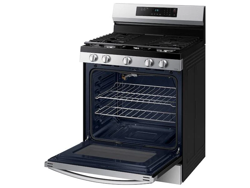 Samsung NX60A6311SS 6.0 cu. ft. Smart Freestanding Gas Range with 18K BTU Dual Power Burner & Self Clean in Stainless Steel - Image 9