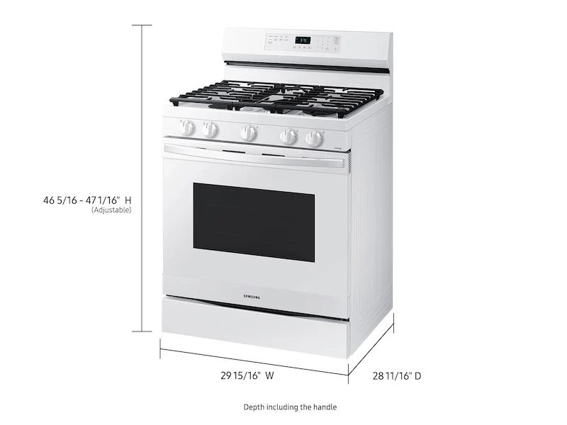 6.0 cu. ft. Smart Freestanding Gas Range with Integrated Griddle in White - Image 2