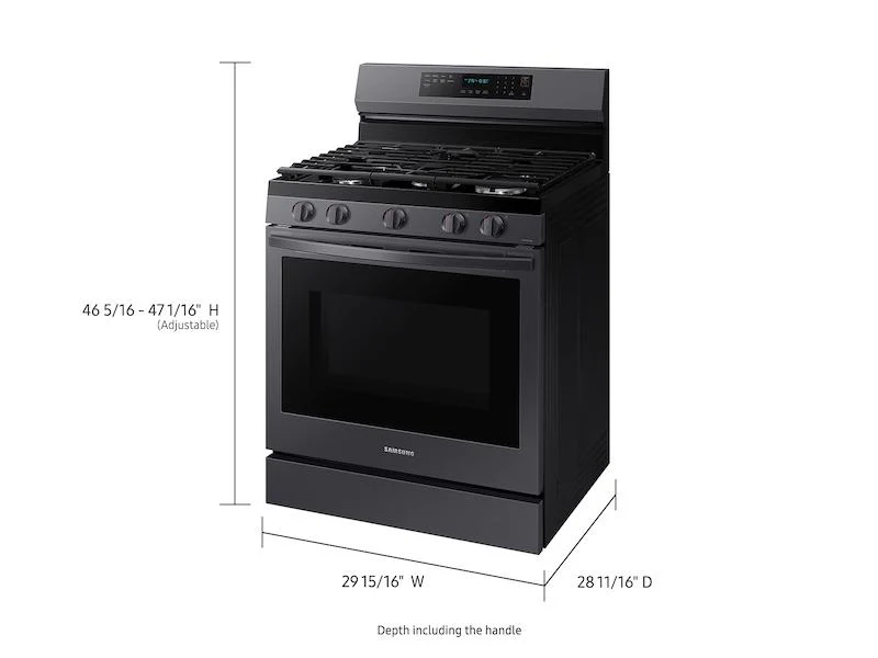Samsung NX60A6711SG 6.0 cu. ft. Smart Freestanding Gas Range with No-Preheat Air Fry and Convection+ in Black Stainless Steel - Image 2
