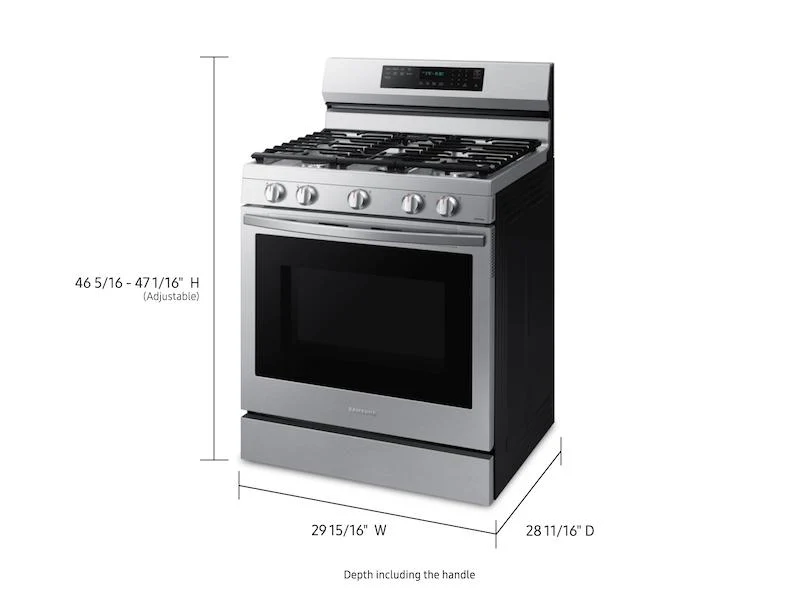 Samsung NX60A6711SS 6.0 cu. ft. Smart Freestanding Gas Range with No-Preheat Air Fry, Convection+ & Stainless Cooktop in Stainless Steel - Image 2