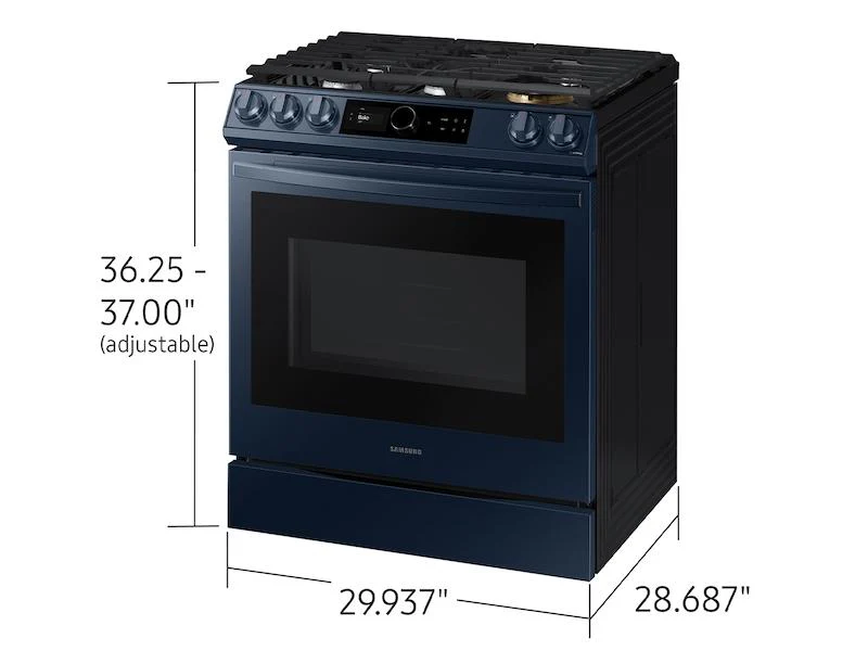 Bespoke Smart Slide-in Gas Range 6.0 cu. ft. with Smart Dial, Air Fry & Wi-Fi in Navy Steel - Image 3