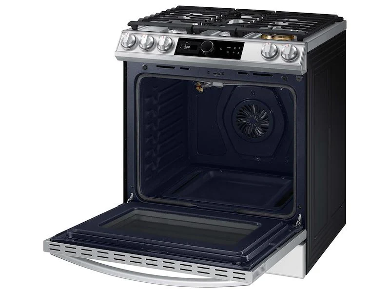 Bespoke Smart Slide-in Gas Range 6.0 cu. ft. with Smart Dial, Air Fry & Wi-Fi in White Glass - Image 10
