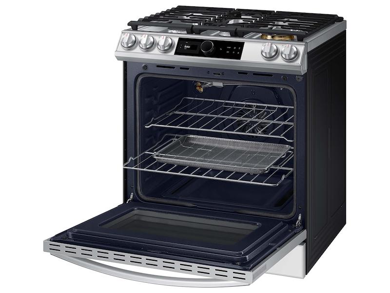 Bespoke Smart Slide-in Gas Range 6.0 cu. ft. with Smart Dial, Air Fry & Wi-Fi in White Glass - Image 9