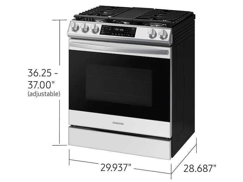 Bespoke 6.0 cu. ft. Smart Slide-in Gas Range with Air Fry & Convection in White Glass - Image 3