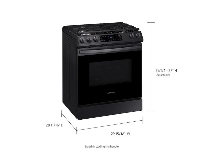 Samsung 6.0 cu. ft. Smart Slide-in Gas Range in Black Stainless Steel - Image 2