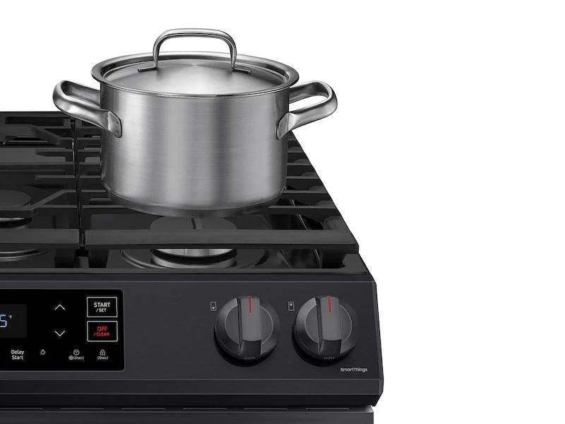 Samsung 6.0 cu. ft. Smart Slide-in Gas Range in Black Stainless Steel - Image 6