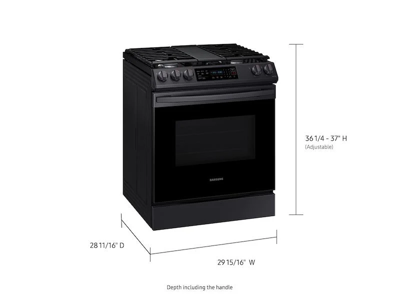 6.0 cu. ft. Smart Slide-in Gas Range with Convection in Black Stainless Steel - Image 2