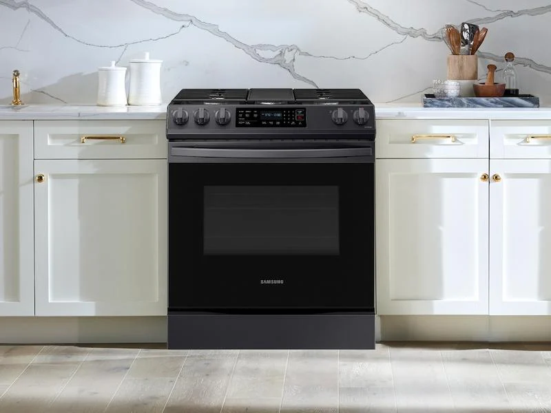 6.0 cu. ft. Smart Slide-in Gas Range with Convection in Black Stainless Steel - Image 3