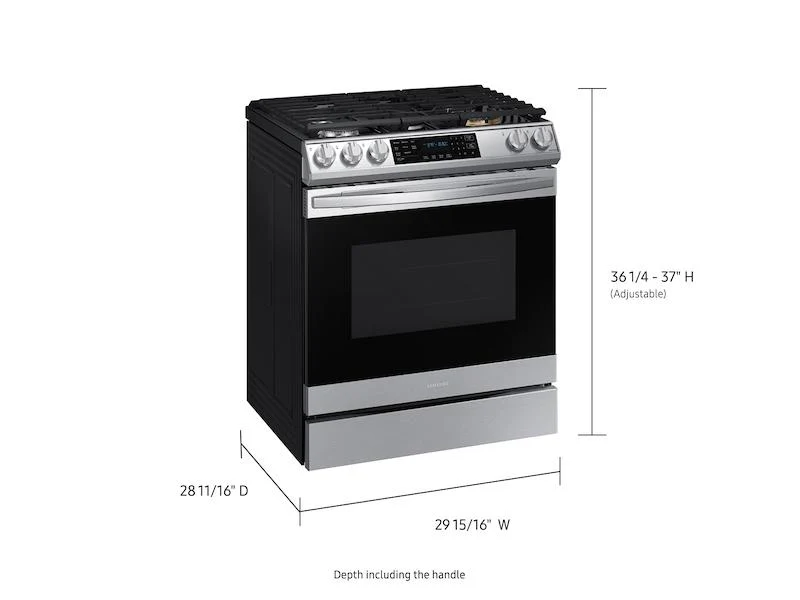 Samsung 6.0 cu. ft. Smart Slide-in Gas Range with Air Fry in Stainless Steel - Image 2