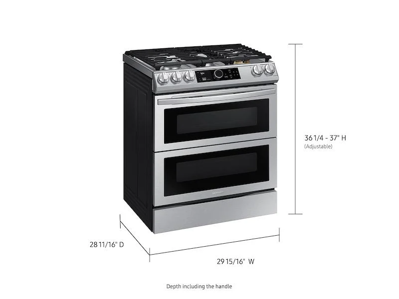 Samsung 6.3 cu. ft. Flex Duo™ Front Control Slide-in Dual Fuel Range with Smart Dial, Air Fry, and Wi-Fi in Stainless Steel - Image 2
