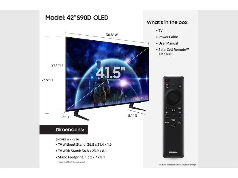 Samsung QN42S90DAEXZA 42 Inch Class OLED S90D - Image 4